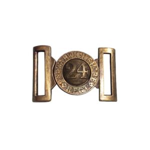 24th Zulu War metal leather belt buckle (Reproduction)