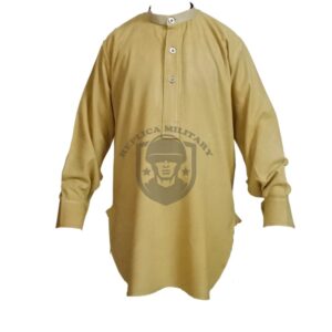 Reproduction British Army WW2 Khakhi Wool Collarless Shirt | WW2 British Uniform