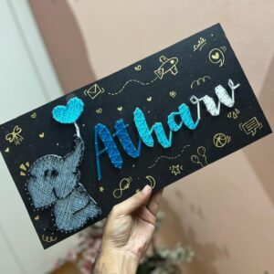 Little elephant in blue