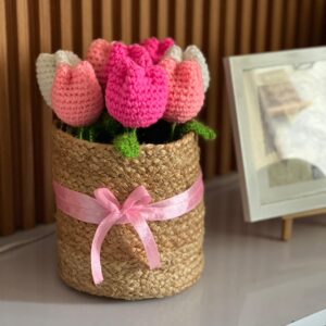 Pink Tulip Basket