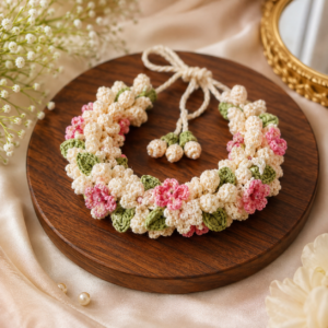 Blush Bloom Crochet Gajra